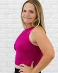 Cropped Ribbed High Neck - Raspberry