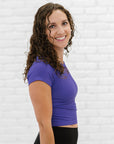 Cropped Ribbed Baby Tee - Indigo