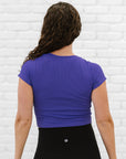 Cropped Ribbed Baby Tee - Indigo