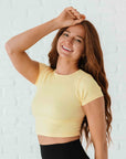 Cropped Ribbed Baby Tee - Pale Lemon