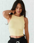 Cropped Ribbed High Neck - Pale Lemon