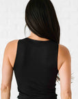 Cropped Ribbed High Neck - Subtle Black Checker