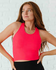 Cropped Racerback - Neon Coral