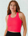 Cropped Racerback - Neon Coral