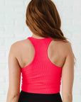 Cropped Racerback - Neon Coral
