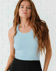 Cropped Racerback - Breezy Blue