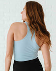 Cropped Racerback - Breezy Blue