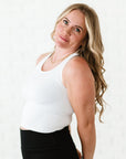 Cropped Racerback - White