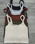 Vintage Square Neck Crop Tank - Multiple Colors
