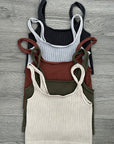 Vintage Square Neck Crop Tank - Multiple Colors