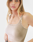 Vintage Square Neck Crop Tank - Multiple Colors