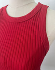 Chunky Ribbed High Neck - Cranberry