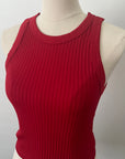 Chunky Ribbed High Neck - Cranberry