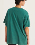 Oversized Mineral Washed Tee - Dark Green