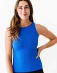 Long Ribbed High Neck - Royal Blue