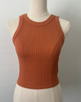 Chunky Ribbed High Neck - Burnt Orange