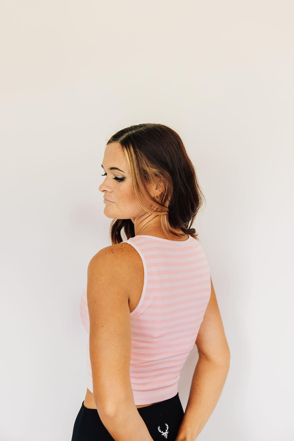 Crop Striped High Neck - Icy Pink