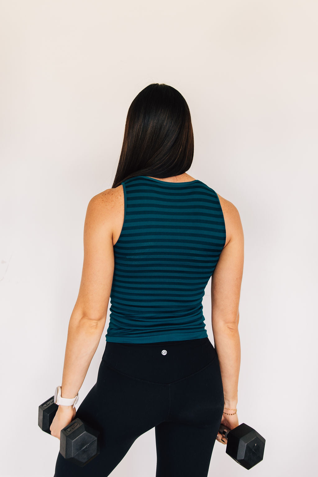 Long Striped High Neck - Deep Sea Blue