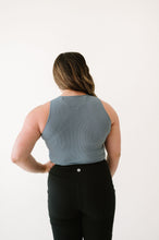 Load image into Gallery viewer, Cropped Ribbed High Neck - Bluestone
