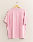 Oversized Mineral Washed Tee - Light Pink