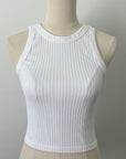 Chunky Ribbed High Neck - White