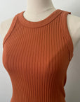 Chunky Ribbed High Neck - Burnt Orange