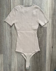 Luxe Sweater Short Sleeve Bodysuit - Shell