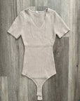 Luxe Sweater Short Sleeve Bodysuit - Shell