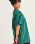 Oversized Mineral Washed Tee - Dark Green