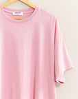 Oversized Mineral Washed Tee - Light Pink