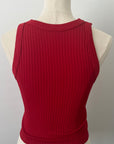 Chunky Ribbed High Neck - Cranberry