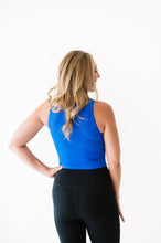 Load image into Gallery viewer, Cropped Ribbed High Neck - Royal Blue
