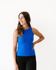 Long Ribbed High Neck - Royal Blue