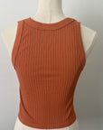 Chunky Ribbed High Neck - Burnt Orange