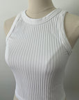 Chunky Ribbed High Neck - White