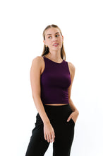 Load image into Gallery viewer, Cropped Ribbed High Neck - Deep Purple - 5 left
