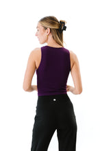 Load image into Gallery viewer, Cropped Ribbed High Neck - Deep Purple - 5 left
