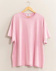 Oversized Mineral Washed Tee - Light Pink