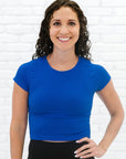 Cropped Ribbed Baby Tee - Royal Blue