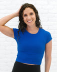Cropped Ribbed Baby Tee - Royal Blue