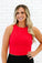 Crop Ribbed High Neck