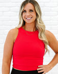 Cropped Ribbed High Neck - Poppy Red
