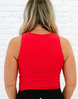 Cropped Ribbed High Neck - Poppy Red