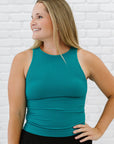 Long Ribbed High Neck - Teal