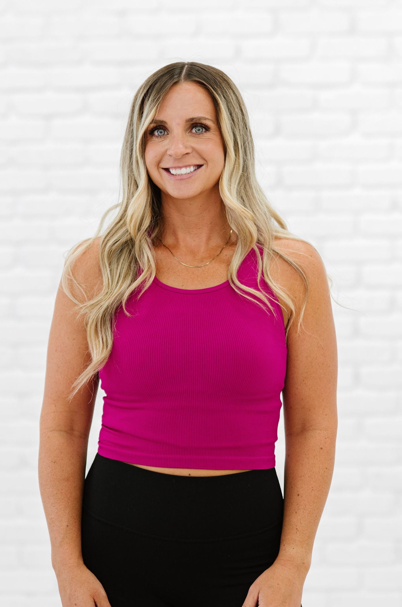 Cropped Racerback - Raspberry