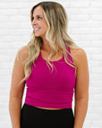 Cropped Racerback - Raspberry