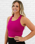 Cropped Racerback - Raspberry