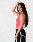 Reversible Brami Crop - Neon Coral