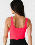 Reversible Brami Crop - Neon Coral