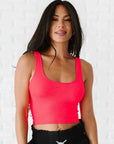 Reversible Brami Crop - Neon Coral